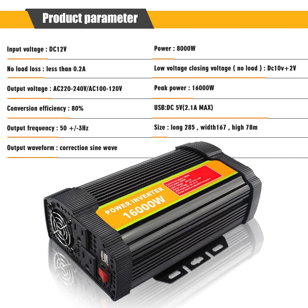 8000 Watts Pure Sine Wave Power Inverter D9461