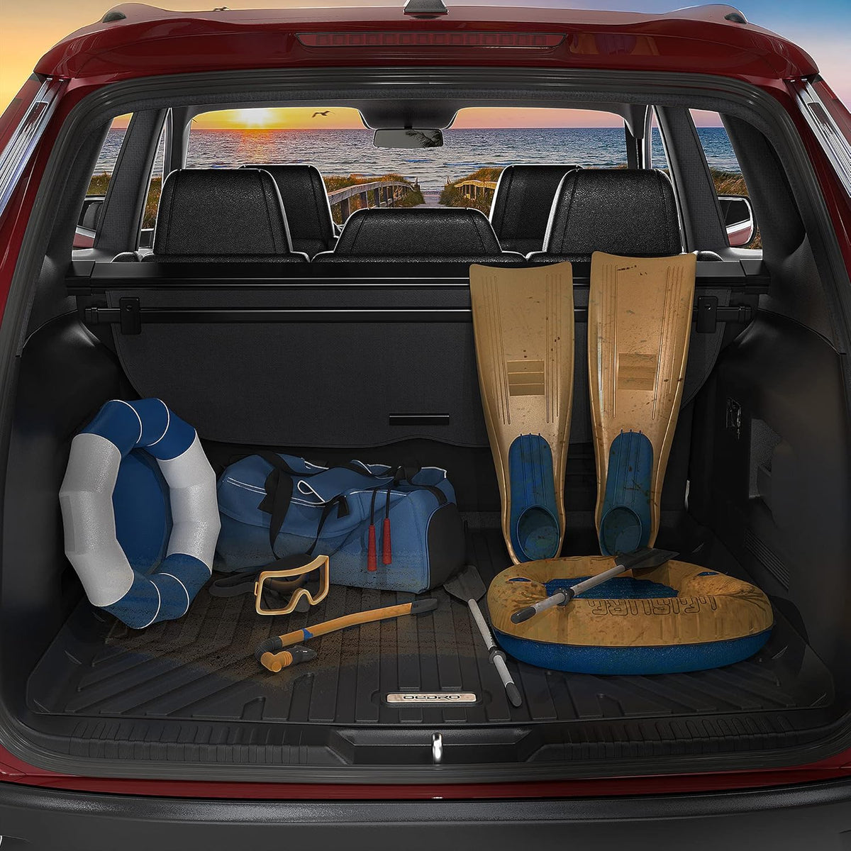 Black Custom Fit Cargo Trunk Liner Floor Mat U8257