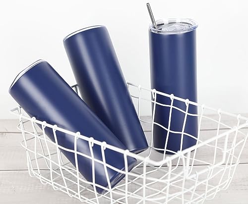 20 Oz Stainless Steel Insulated Tumbler Set, 8 Pack, Black V19316