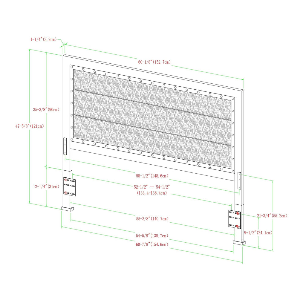 Queen Metal and Wood Headboard F14996