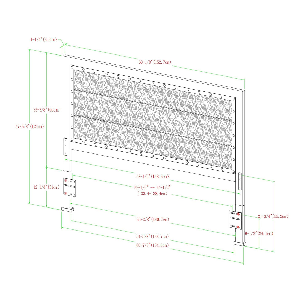 Queen Metal and Wood Headboard F14996