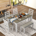 6-Piece Dining Table Set with 4 Upholstered Chairs and Bench T57729