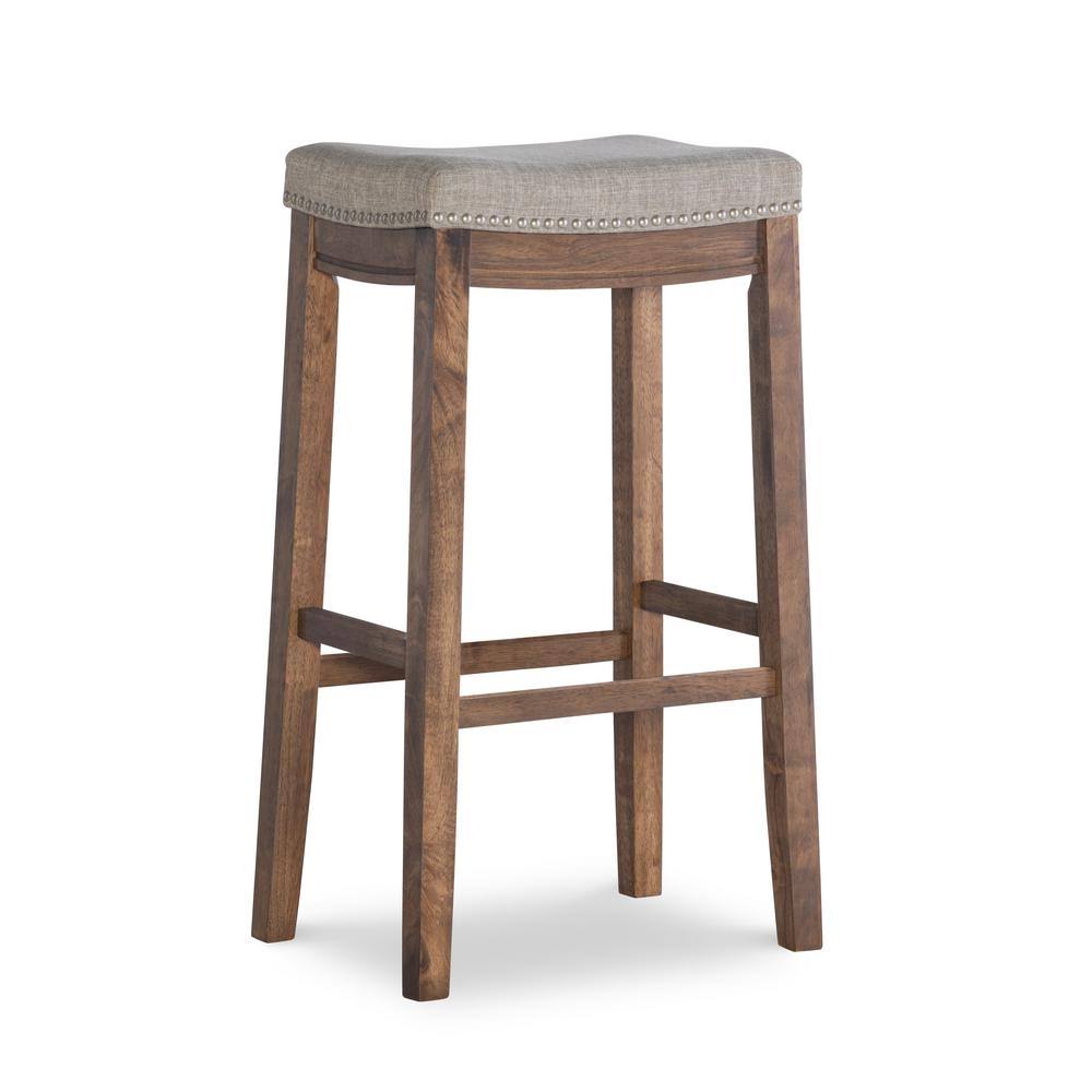 Gray and Rustic Backless Bar Stool X3071