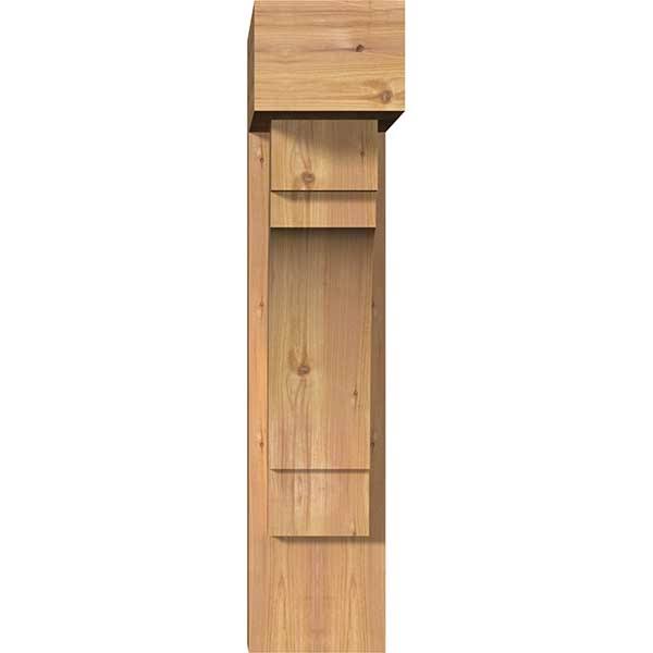 7 1/2x22W x 22x22D x 34x22H Smooth Bracket with Offset Brace, Western Red Cedar V1109