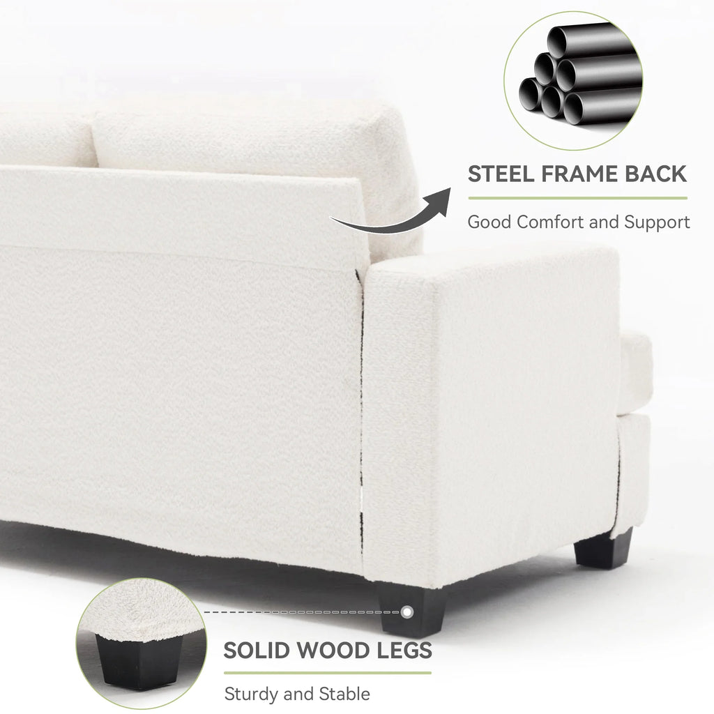 89" Boucle Upholstered 3 Seater Sofa U727583