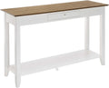 1-Drawer Console Table with Shelf, Driftwood/White C9626
