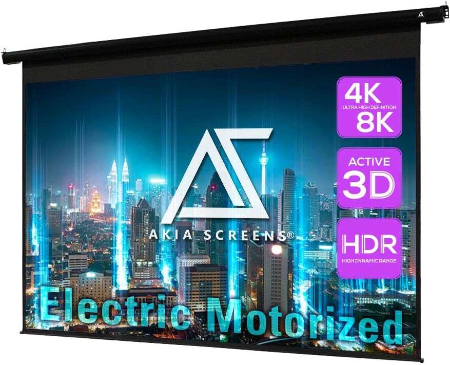 104 inch Motorized Drop Down Projector Screen 4:3 Black E784706