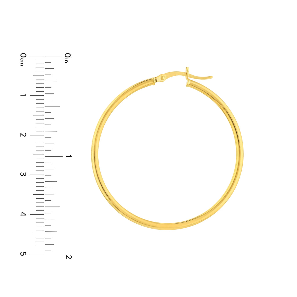 10K Yellow Gold High Polished Hoop Earrings U66729
